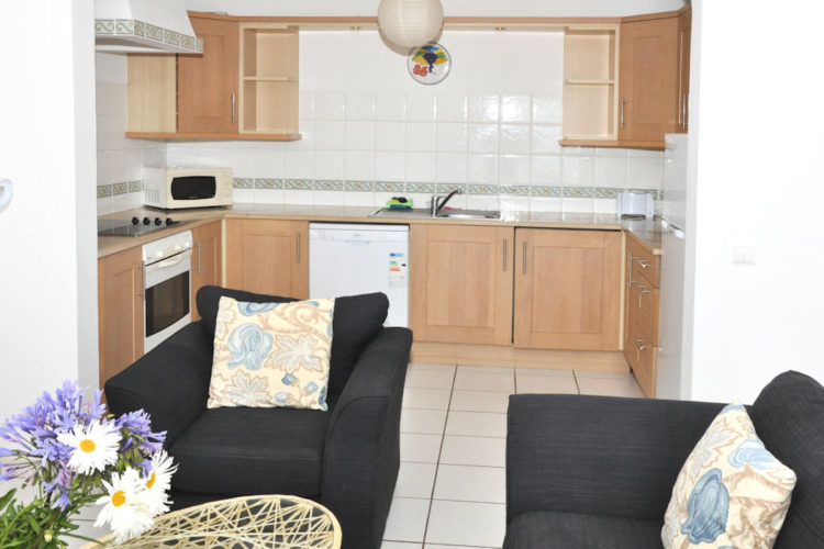 The open plan kitchen and lounge is large and has all the modern kitchen facilities