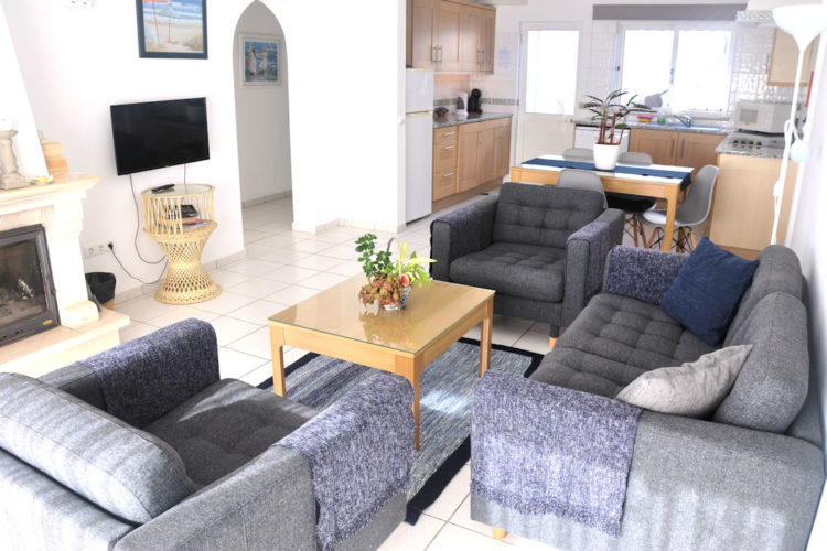 Ocean villas T2 Liv Rm 1050x700 The two bedroom villas feature a huge open plan kitchen and lounge with all the facilities that a family could need
